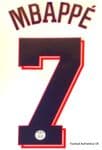 2021-22 PSG**Paris St Germain**UCL Fourth Shirt MBAPPE#7 Official Player Issue Name Number Set