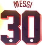 2021-22 PSG**Paris St Germain**UCL Fourth Shirt MESSI#30 Official Player Issue Name Number Set