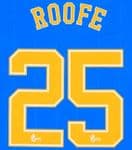 2021-22 Rangers(Glasgow) Home/Away Shirt ROOFE#25 Official Player Issue Size Name Number Set