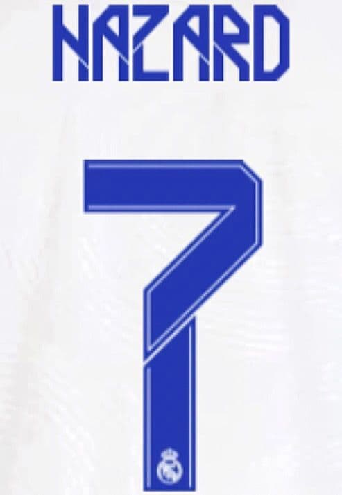 2021-22 Real Madrid UCL Home Shirt HAZARD 7 Official Player Issue