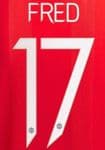 2021-23 Manchester United UCL & FA CUP Home/Away Shirt FRED#17 Official Name Football Number Set