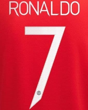 2021-23 Manchester United UCL & FA CUP Home Shirt RONALDO#7 Official Player Issue Name Number Set