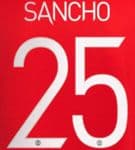 2021-23 Manchester United UCL & FA CUP Home Shirt SANCHO#25 Official Player Issue Name Number Set