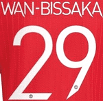 2021-23 Manchester United UCL & FA CUP Home Shirt WAN-BISSAKA#29 Official Football Name Number Set