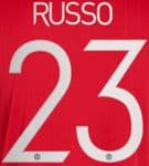 2021-23 Manchester United Women Club Cup Font Home Shirt RUSSO#23 Official Football Name Number Set