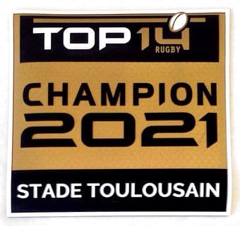 2021 Toulouse**Stade Toulousain**TOP 14 CHAMPION Official Player Issue Rugby Union Badge Patch