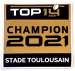 2021 Toulouse**Stade Toulousain**TOP 14 CHAMPION Official Player Issue Rugby Union Badge Patch