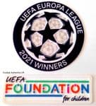 2021 Villareal EUROPA LEAGUE CHAMPIONS Official Player Issue Size Football Soccer Badge Patch Set