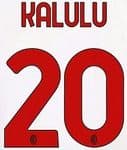 2022-23 AC Milan Away Shirt KALULU#20 Official Player Issue Size Name Number Set