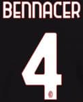 2022-23 AC Milan Home Shirt BENNACER#4 Official Stilscreen Name Number Set