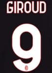 2022-23 AC Milan Home Shirt GIROUD#9 Official Stilscreen Name Number Set