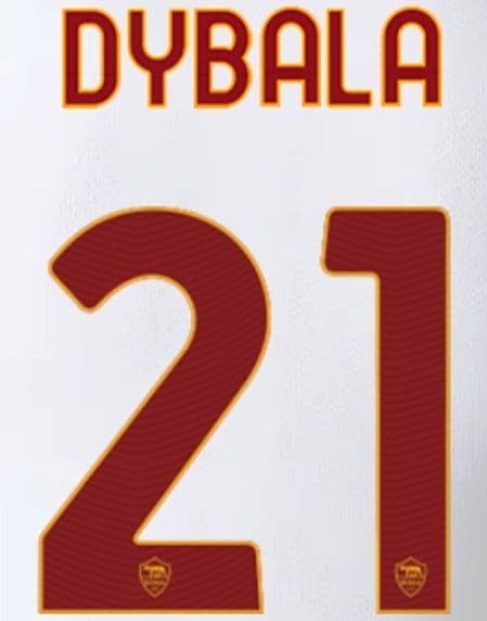 Flocage Officiel AS Roma - Dybala - Maillot Extérieur 2022/2023 Bordeaux - Neuf Avec étiquette