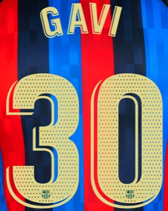 202223 Barcelona LA LIGA Home Shirt GAVI 30 Official Player Issue