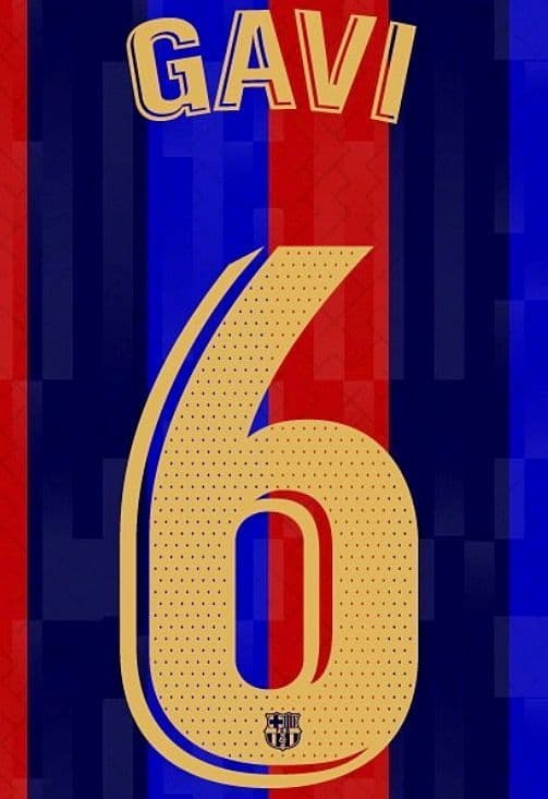 202223 Barcelona LA LIGA Home Shirt GAVI 6 Official Player Issue Match