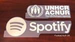 2022-23 Barcelona UNHCR ACNUR & SPOTIFY Goalkeeper Shirt Official Player Issue Size Sponsor Logo Set
