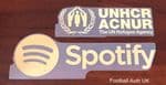 2022-23 Barcelona UNHCR ACNUR & SPOTIFY Home Shirt Official Player Issue Football Sponsor Logo Set