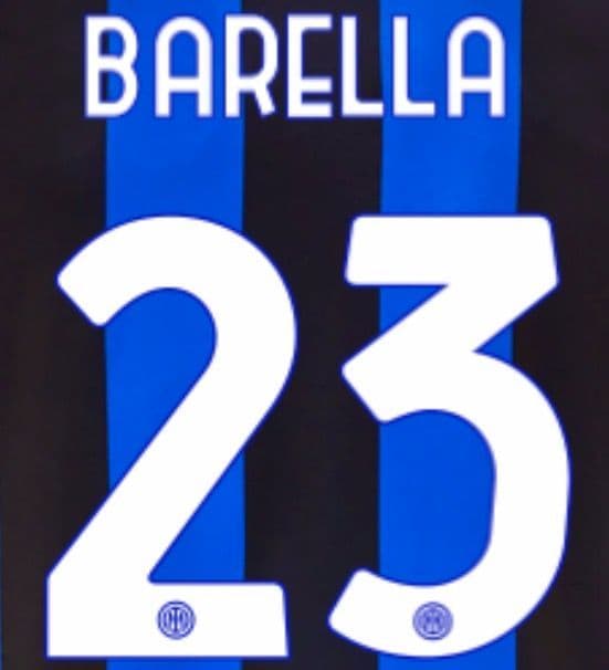 2022-23 Inter Milan BARELLA 23 Home Shirt Official Player Issue Size ...