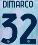 2022-23 Inter Milan DI MARCO#32 Away Shirt Official Player Issue Size Name Number Set