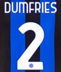 2022-23 Inter Milan DUMFRIES#2 Home Shirt Official Player Issue Size Name Number Set