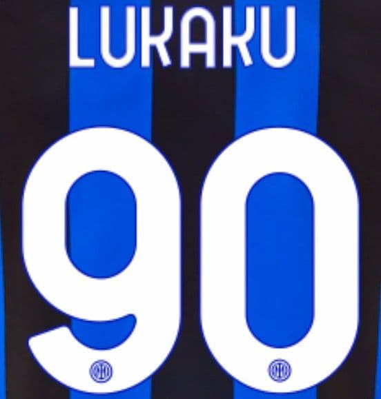 2022-23 Inter Milan LUKAKU#90 Home Shirt Official Player Issue Size Name  Number Set