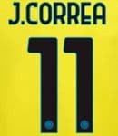 2022-23 Inter Milan Third Shirt J.CORREA#11 Official Player Issue Size Name Number Set
