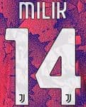 2022-23 Juventus MILIK#14 Away/Third Shirt Official Player Issue Size Name Number Set