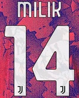 2022-23 Juventus MILIK#14 Away/Third Shirt Official Player Issue Size Name Number Set