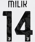 2022-23 Juventus MILIK#14 Home Shirt Official Football Name Number Set