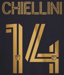 2022/23 LAFC Los Angeles MLS Home Shirt CHIELLINI#14 Official Player Issue Match Name Number Set
