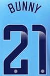 2022-23 Manchester City FA WSL Home/Third Shirt BUNNY#21 Official Player Issue Size Name Number Set