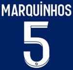 2022-23 PSG Paris LIGUE 1 Home Shirt MARQUINHOS#5 Official Player Issue Size Name Number Set