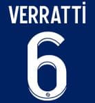2022-23 PSG Paris LIGUE 1 Home Shirt VERRATTI#6 Official Player Issue Size Name Number Set