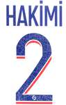 2022-23 PSG Paris LIGUE 1 Third Shirt HAKIMI#2 Official Player Issue Size Name Number Set