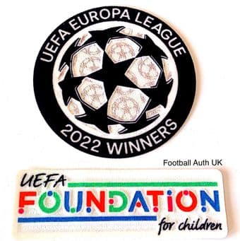2022 Eintracht Frankfurt EUROPA LEAGUE CHAMPIONS Official Player Issue Size Football Badge Patch Set