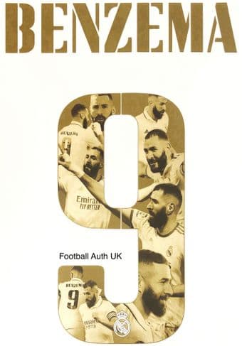 2022 Real Madrid**Ballon d'Or Winner**BENZEMA#9 Official Gold Edition Player Issue Name Number Set
