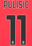 2023-24 AC Milan Home Shirt PULISIC#11 Official Stilscreen Name Number Set