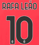 2023-24 AC Milan Home Shirt RAFA LEAO#10 Official Stilscreen Name Number Set