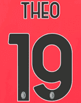 2023-24 AC Milan Home Shirt THEO#19 Official Stilscreen Name Number Set
