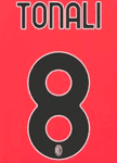 2023-24 AC Milan Home Shirt TONALI#8 Official Stilscreen Name Number Set