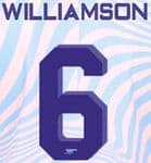 2023-24 Arsenal**Club Cup Style**Away Shirt WILLIAMSON#6 Official Player Issue Size Name Number Set