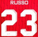 2023-24 Arsenal**Club Cup Style**Home Shirt RUSSO#23 Official Player Issue Size Name Number Set