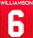 2023-24 Arsenal**Club Cup Style**Home Shirt WILLIAMSON#6 Official Player Issue Size Name Number Set
