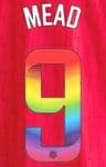 2023-24 Arsenal**Rainbow Laces 10**Home/Third Shirt MEAD#9 Official Player Issue Name Number Set