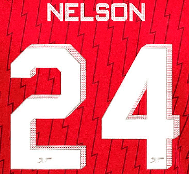 アーセナル NELSON 24 2023-24 Arsenal UCL & FA CUP Home Shirt NELSON 24 Official Player