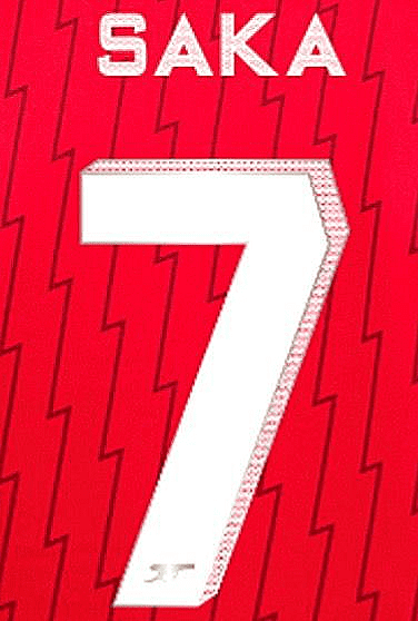 2023-24 Arsenal UCL FA CUP Home Shirt SAKA#7 Official Player Issue Size  Name Number Set