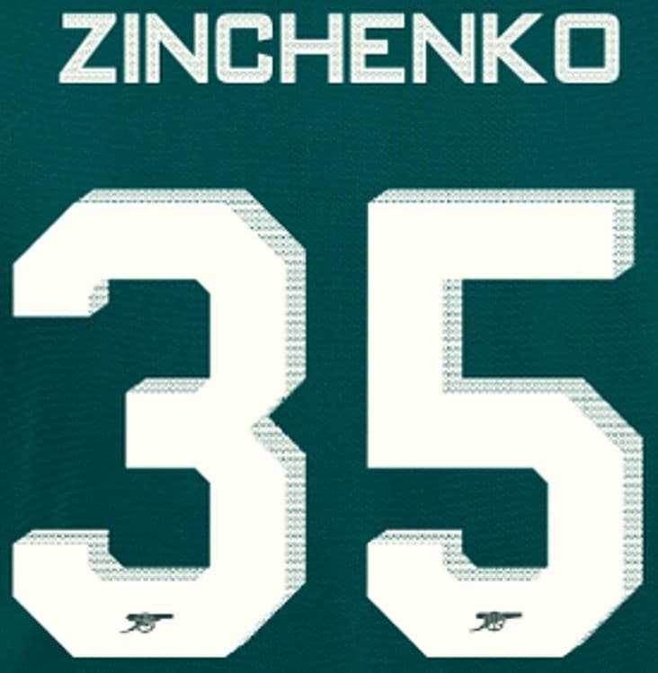 202324 Arsenal UCL & FA CUP Third Shirt ZINCHENKO 35 Official Player