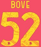 2023-24 AS Roma Home/Third Shirt BOVE#52 Official Player Issue Size Name Number Set