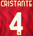 2023-24 AS Roma ORIGINS Fourth Shirt CRISTANTE#4 Official Player Issue Size Name Number Set