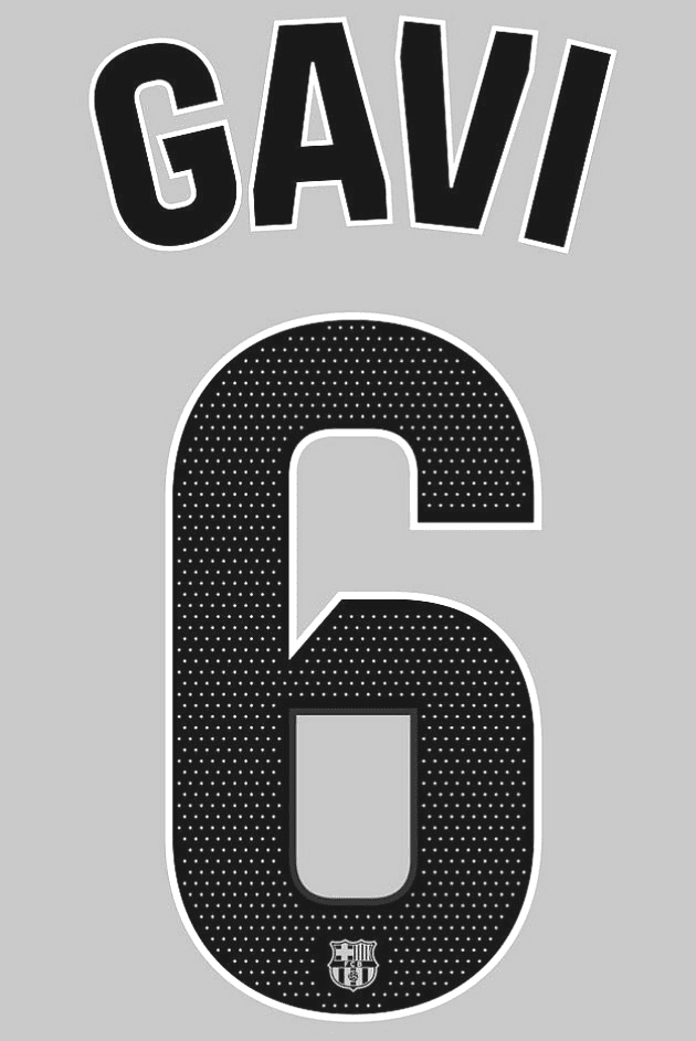 2023-24 Barcelona LA LIGA Third Shirt GAVI#6 Official Player Issue Size  Name Number Set