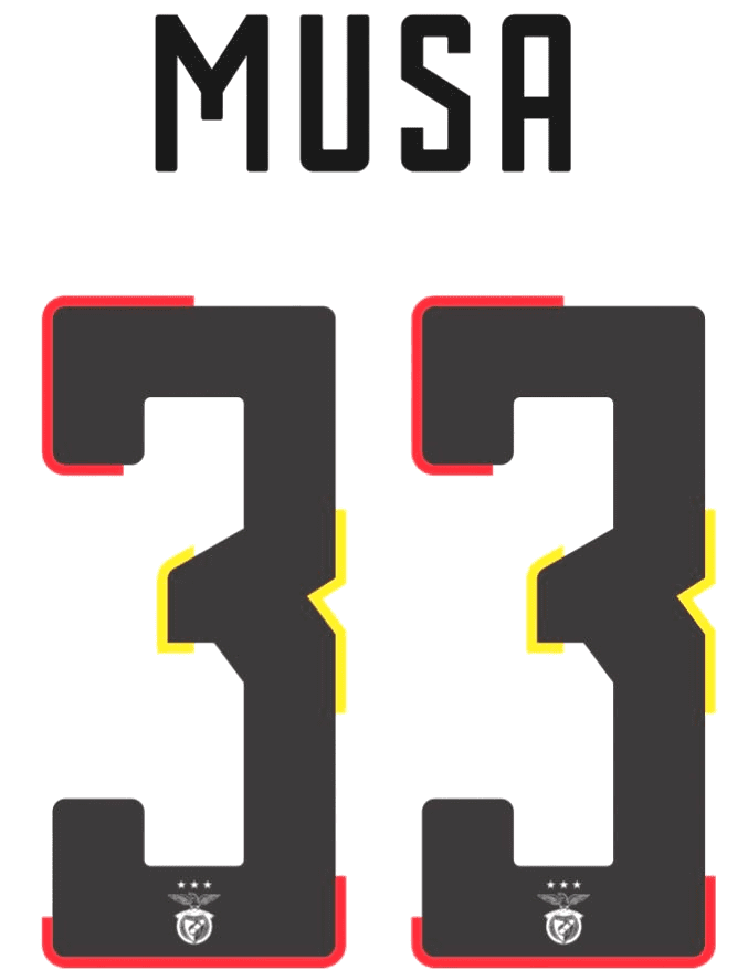 2023-24 Benfica UCL Third Shirt MUSA 33 Official Player Issue Size Name ...